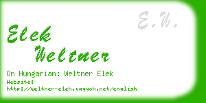 elek weltner business card